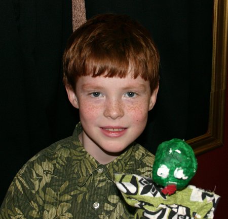 James and his snake puppet