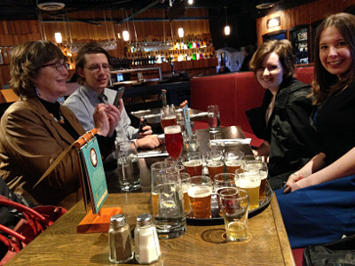 Celebrating at Les Brasseurs des Temps